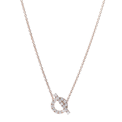 Hermes 18K Rose Gold Diamond Finesse Pendant Necklace 1 of 5
