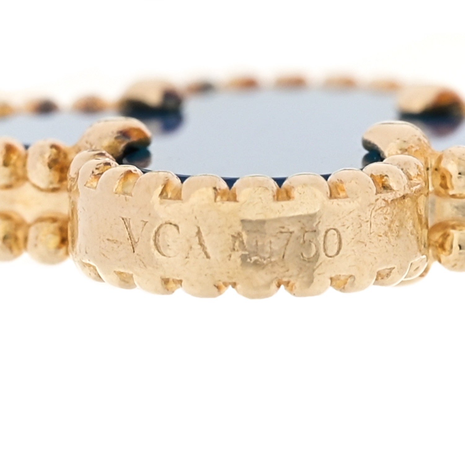 Van Cleef & Arpels 18K Yellow Gold Blue Agate 5 Motifs Vintage Alhambra Bracelet 4 of 4
