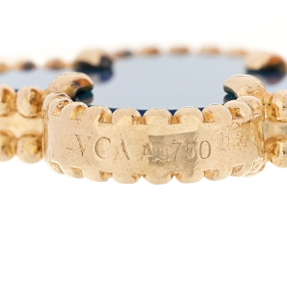 Van Cleef & Arpels 18K Yellow Gold Blue Agate 5 Motifs Vintage Alhambra Bracelet 4 of 4