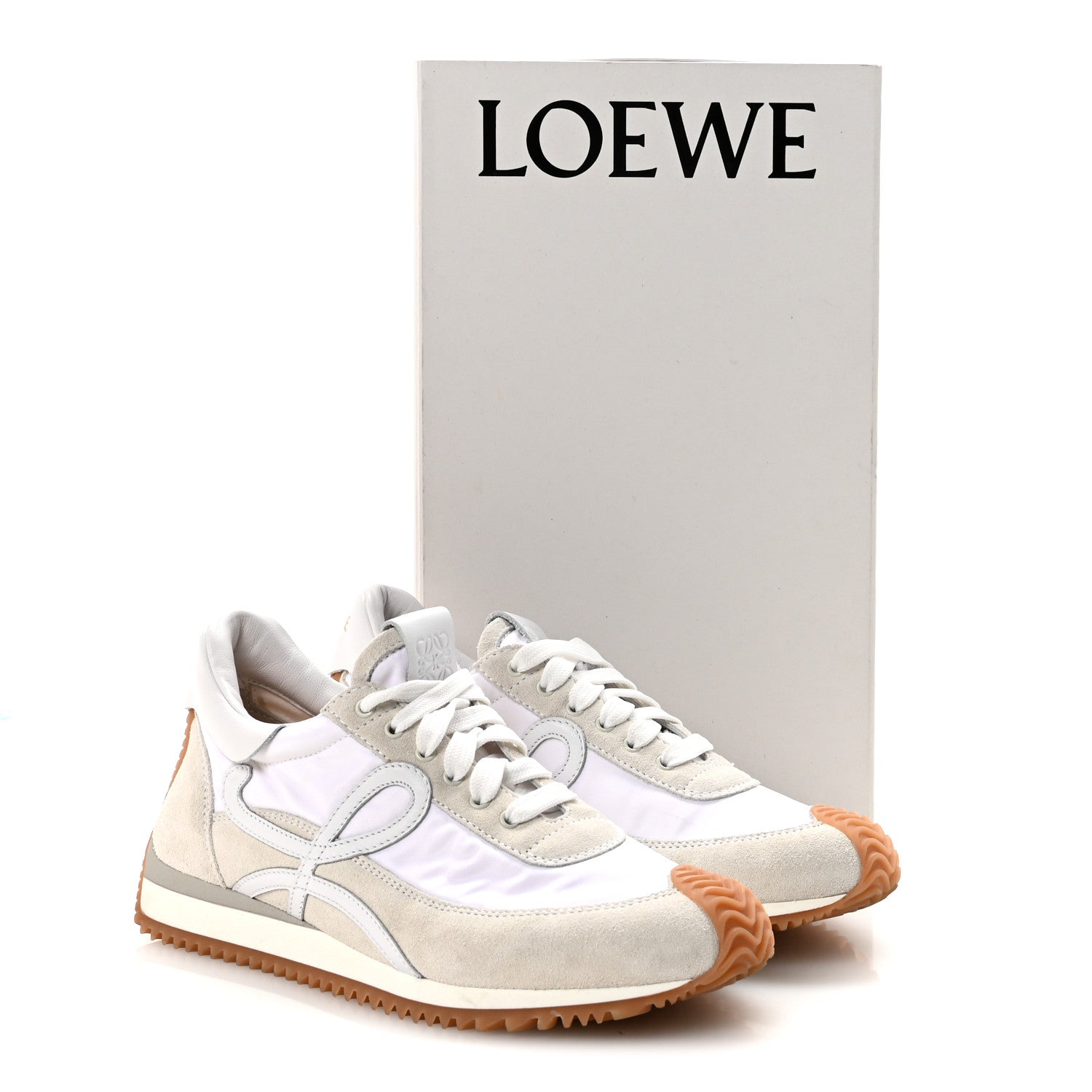 Loewe Nylon Suede Flow Retro Runner Sneakers 37 White 10 of 10