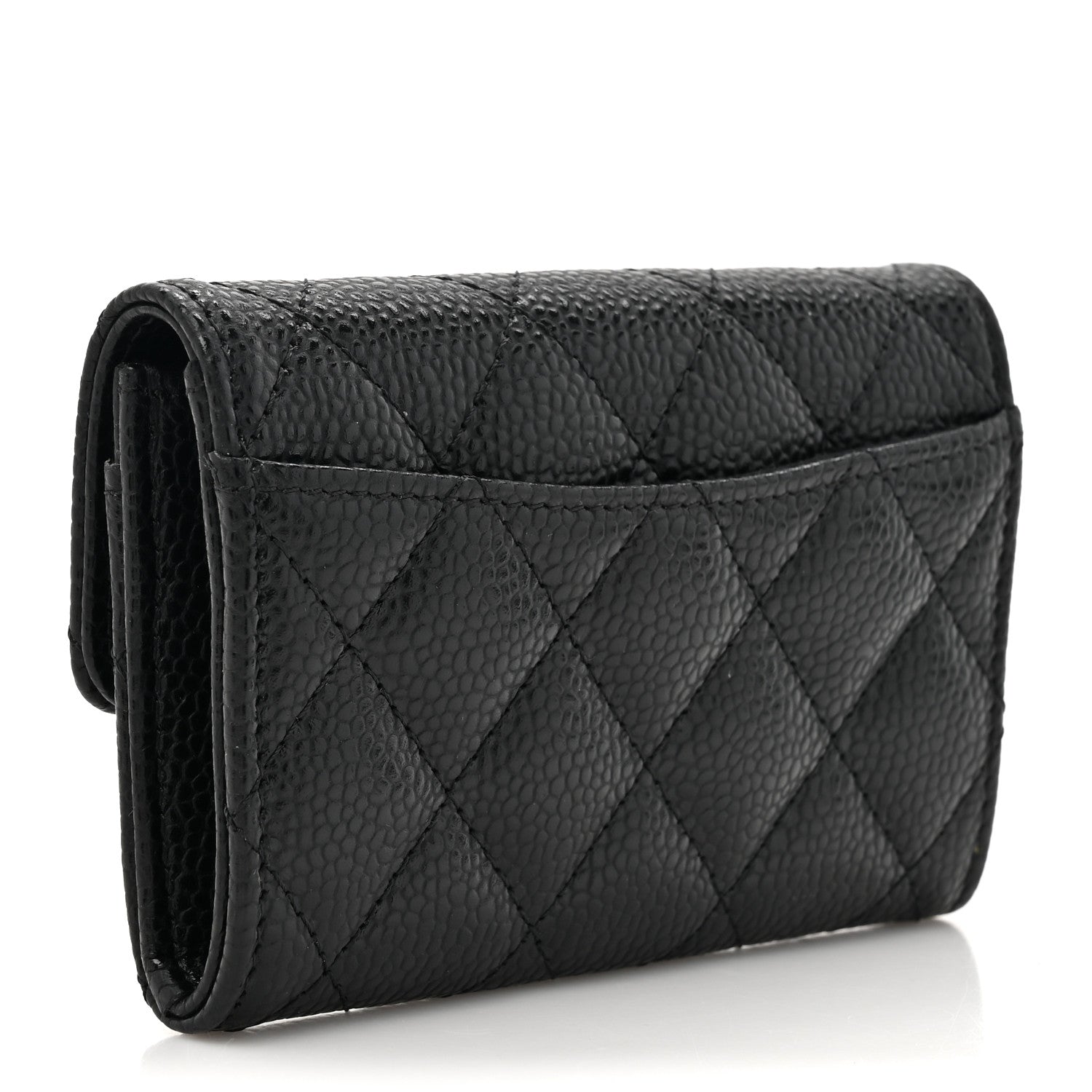 Chanel Caviar Quilted Flap Card Holder Wallet Black 3 of 8