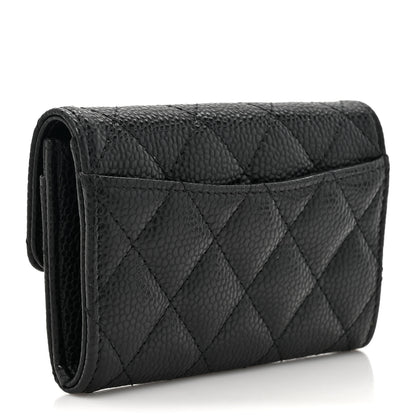 Chanel Caviar Quilted Flap Card Holder Wallet Black 3 of 8