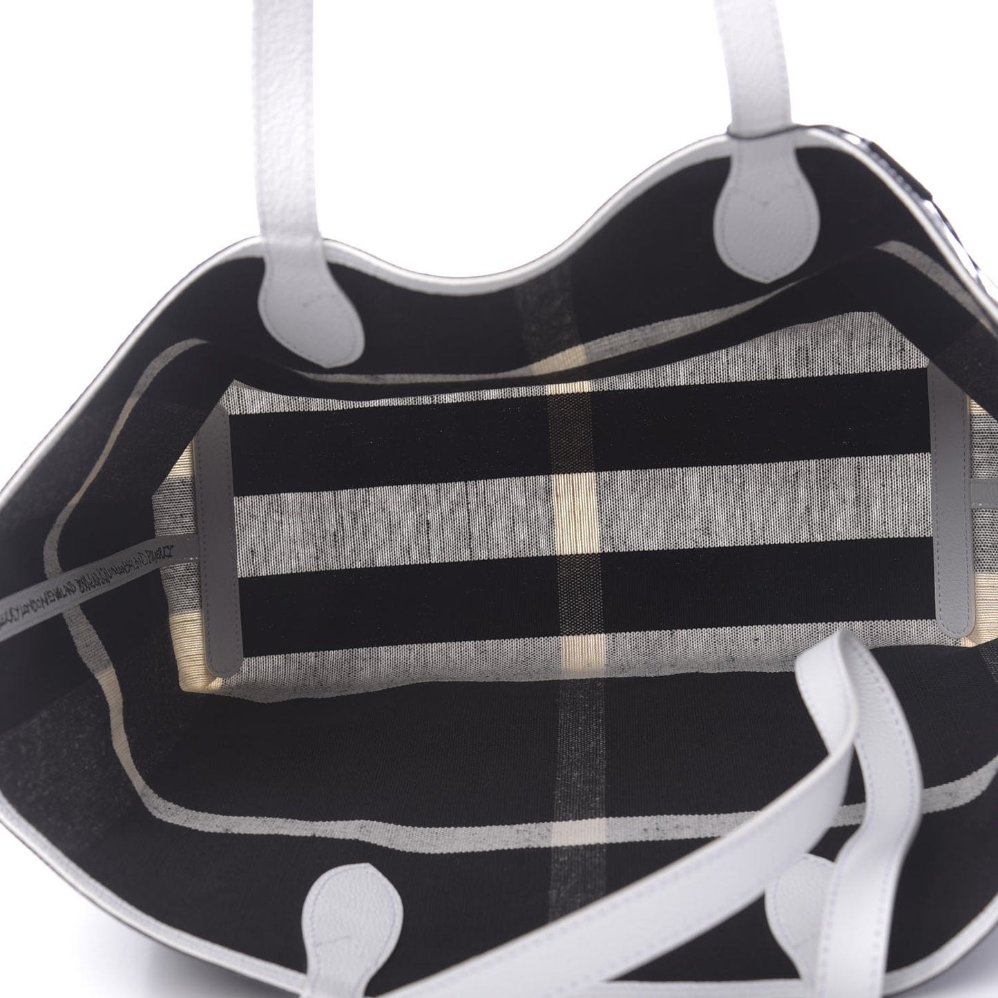 Coated Canvas Mega Check Medium Doodle Tote Black White
