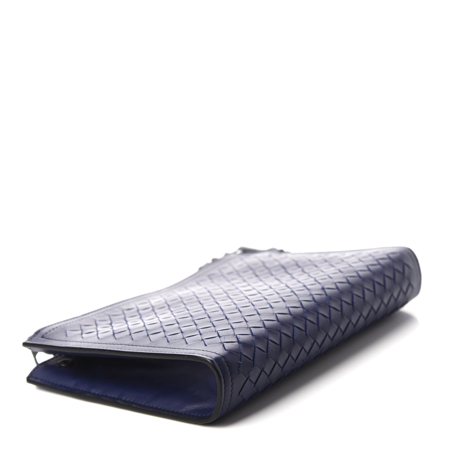 Bottega Veneta Nappa Intrecciato Wristlet Zip Wallet Atlantic 4 of 8