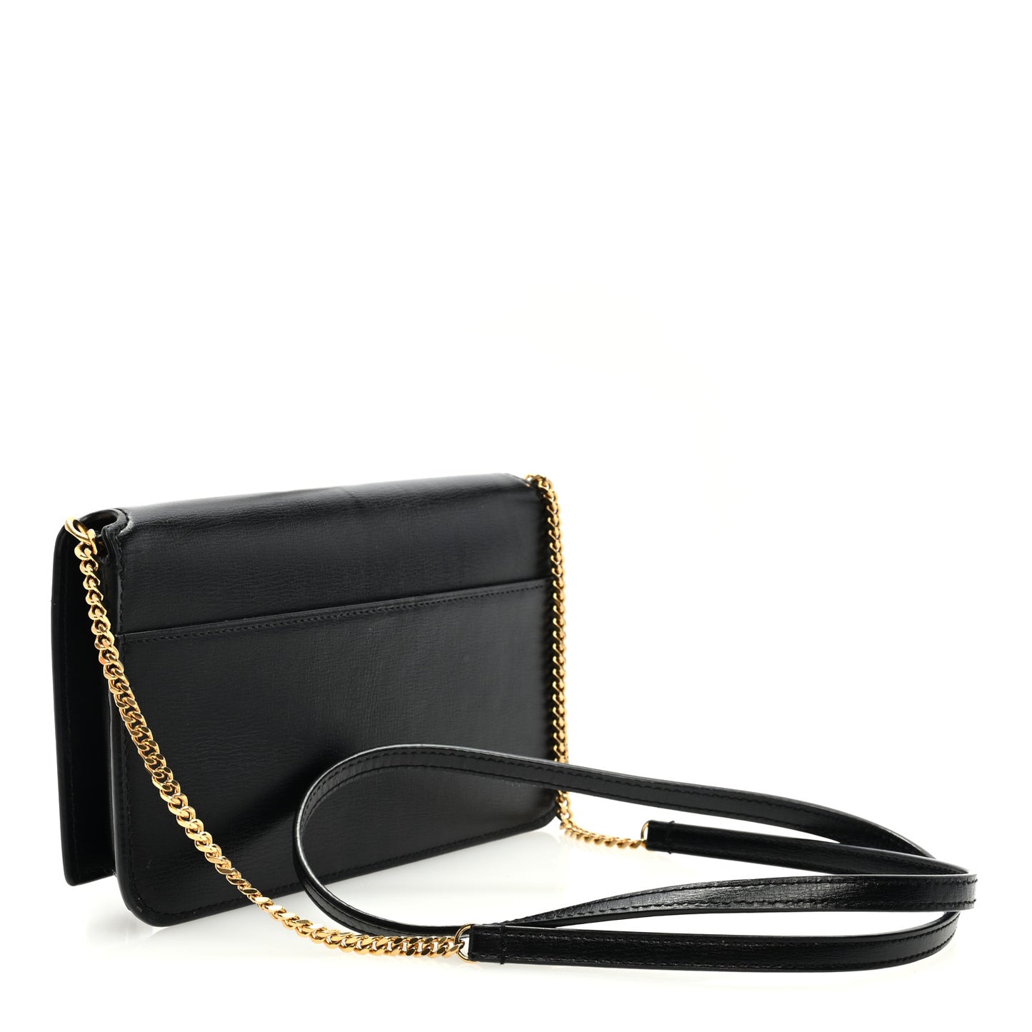 Smooth Calfskin Monogram Phone Holder Crossbody Black