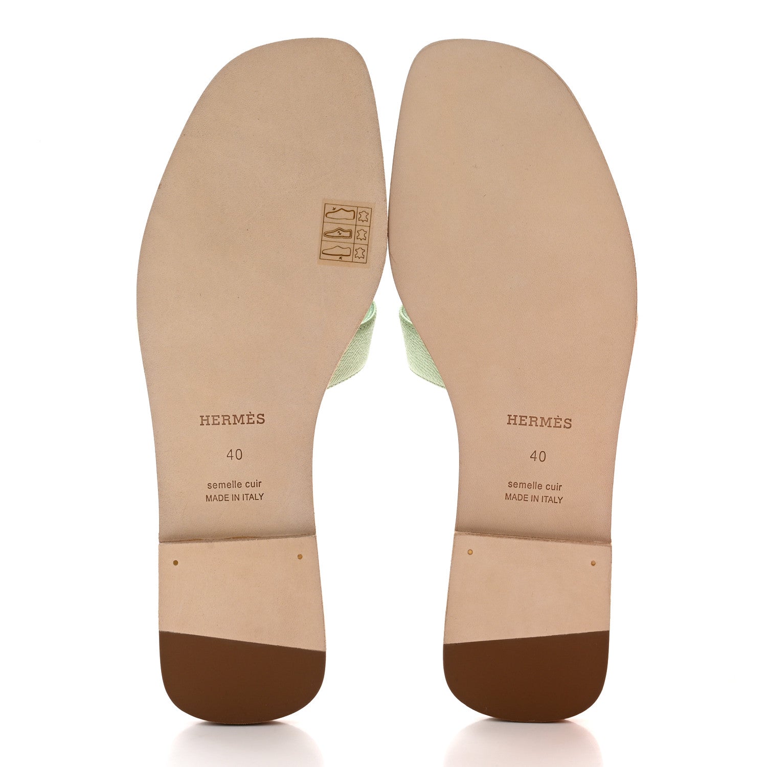 Hermes Epsom Oran Sandals 40 Vert Jade 5 of 9