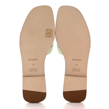 Hermes Epsom Oran Sandals 40 Vert Jade 5 of 9
