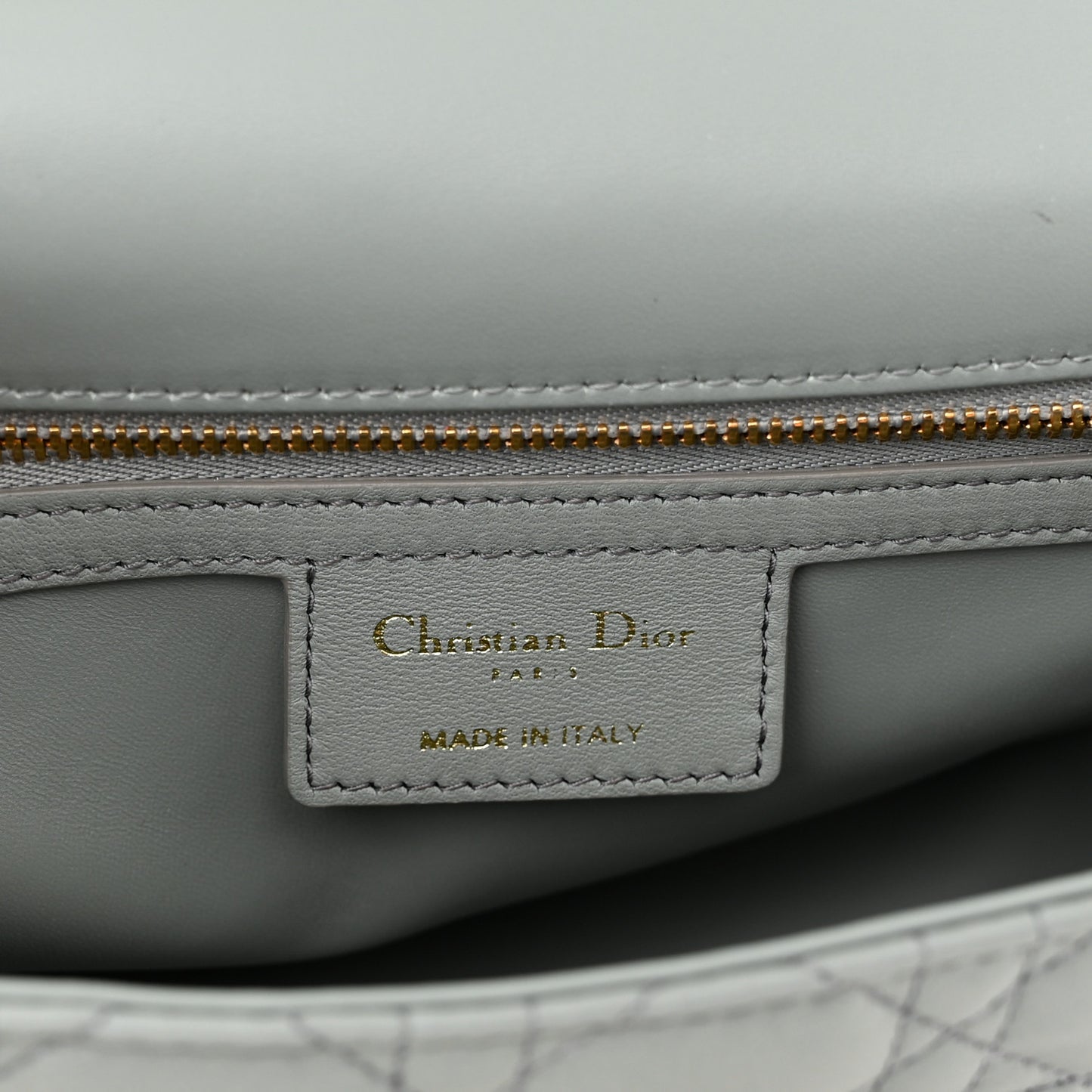Lambskin Cannage Medium Caro Bag Grey Stone
