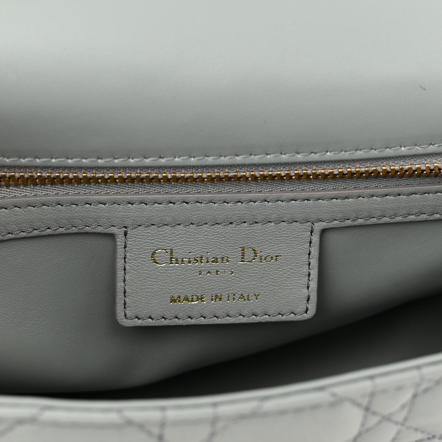 Christian Dior Lambskin Cannage Medium Caro Bag Grey Stone 6 of 11