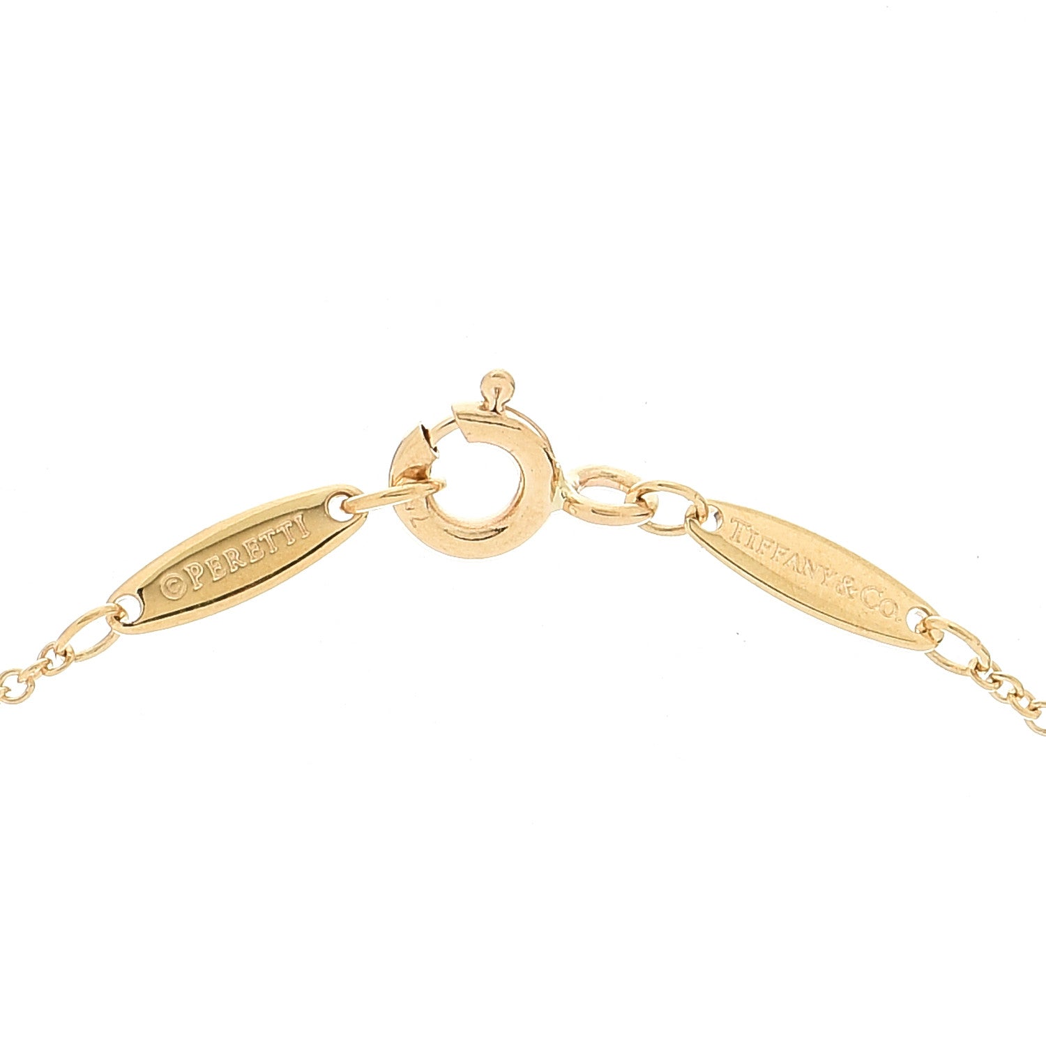 Tiffany 18K Yellow Gold Diamond .05ct Elsa Peretti Diamonds by the Yard Pendant Necklace 4 of 5