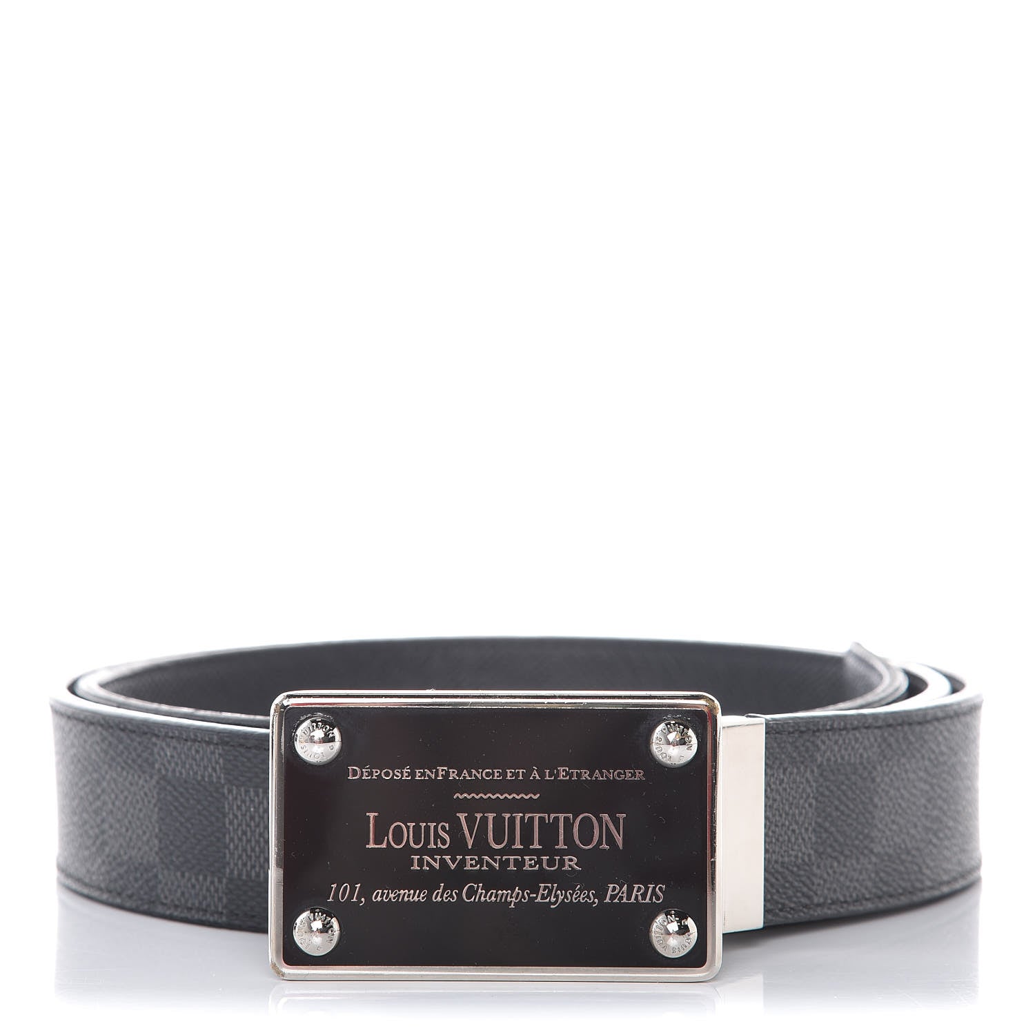 Louis Vuitton Damier Graphite 35mm LV Inventeur Reversible Belt 110 44 1 of 7