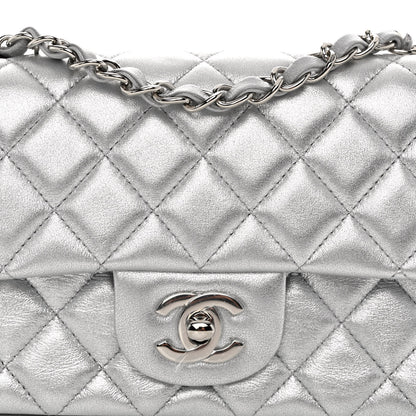 Chanel Metallic Lambskin Quilted Mini Rectangular Flap Silver 8 of 10