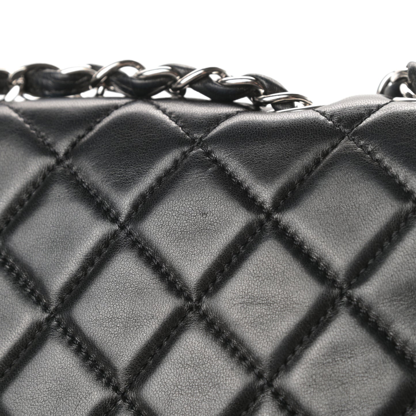 Lambskin Quilted Jumbo Single Flap Black