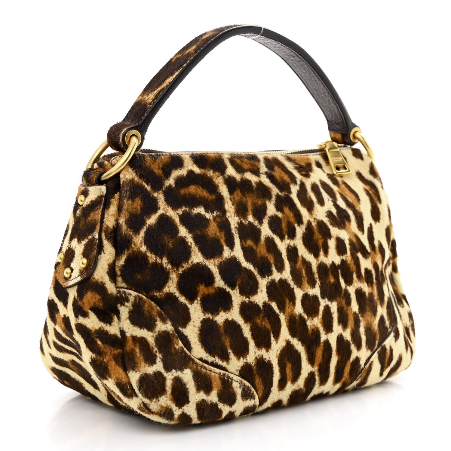 Prada Calf Hair Leopard Print Bag Avorio 3 of 14