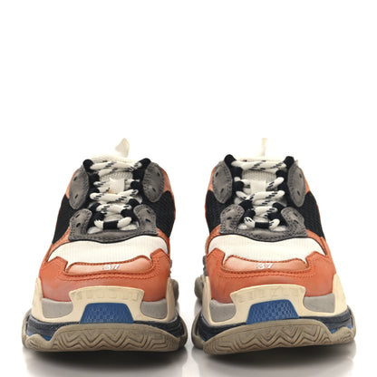 Balenciaga Mesh Nubuck Womens Triple S Sneakers 37 Orange Gris Black 3 of 11