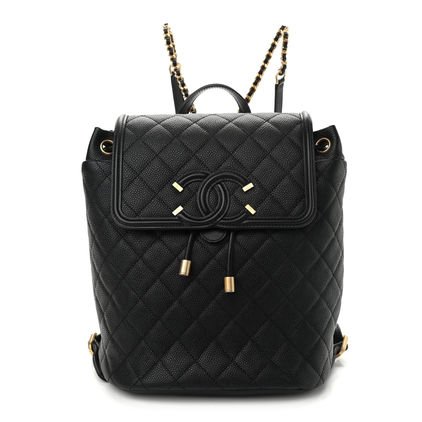 Caviar Quilted Filigree Backpack Black