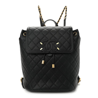 Chanel Caviar Quilted Filigree Backpack Black 1 of 11