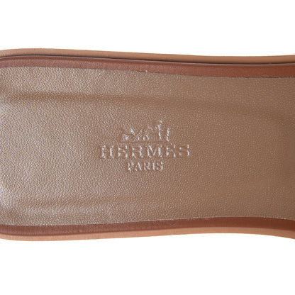 Hermes Box Calfskin Oran Sandals 41.5 Gold 6 of 8