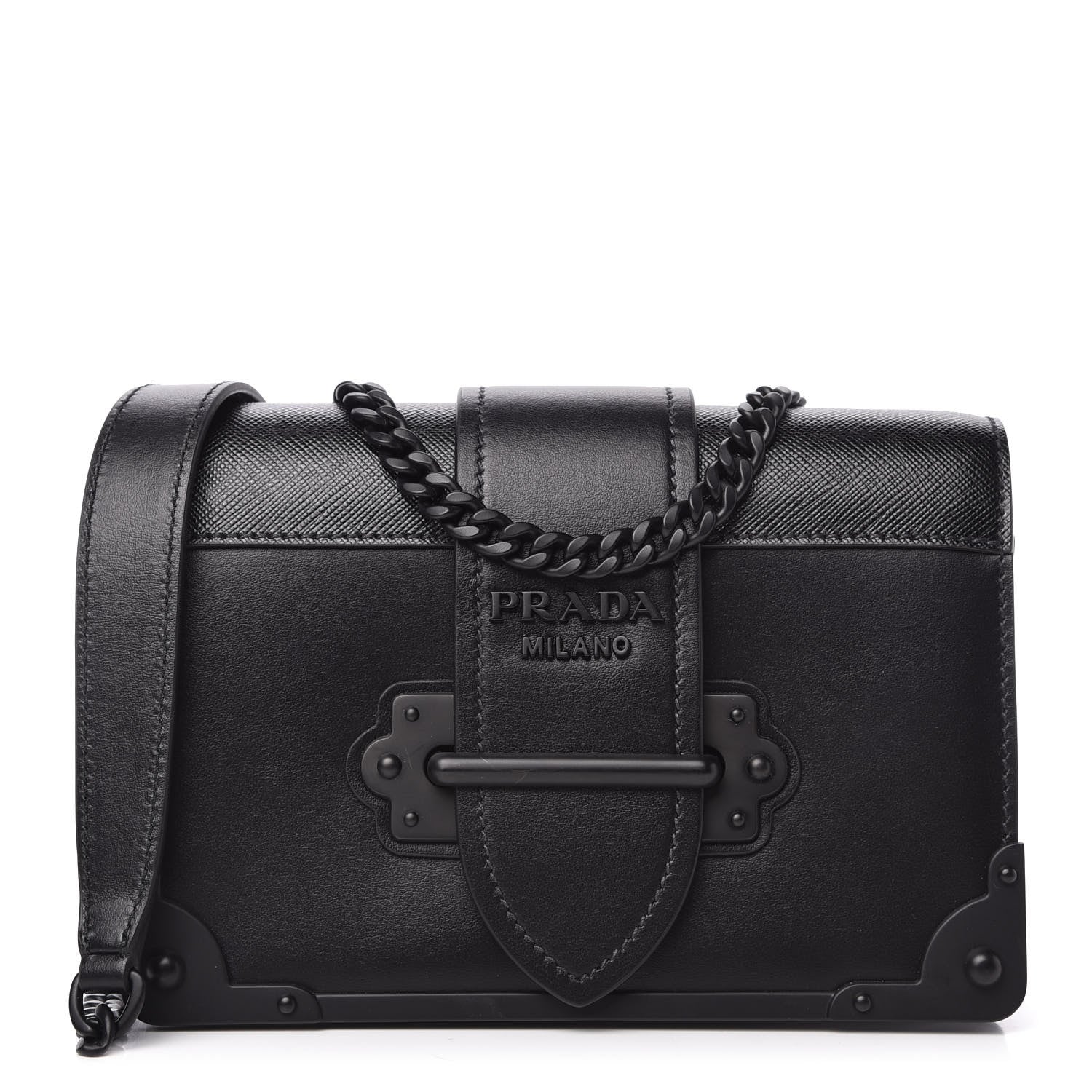 Prada City Calfskin Saffiano Cahier Bag Black 1 of 9