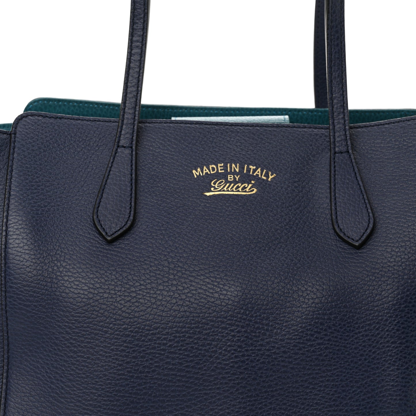 Dollar Calfskin Small Swing Tote Classic Marine Deep Cobalt