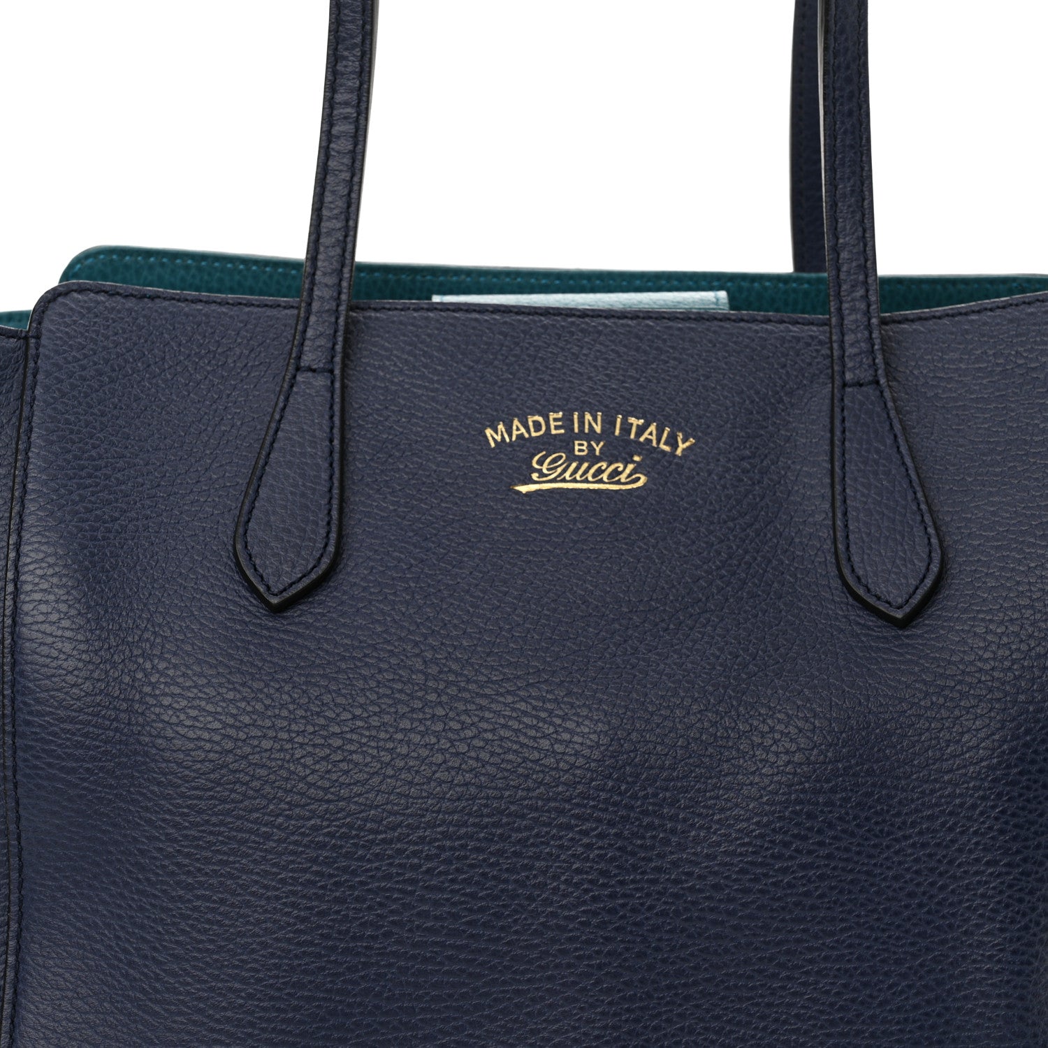 Gucci Dollar Calfskin Small Swing Tote Classic Marine Deep Cobalt 7 of 14