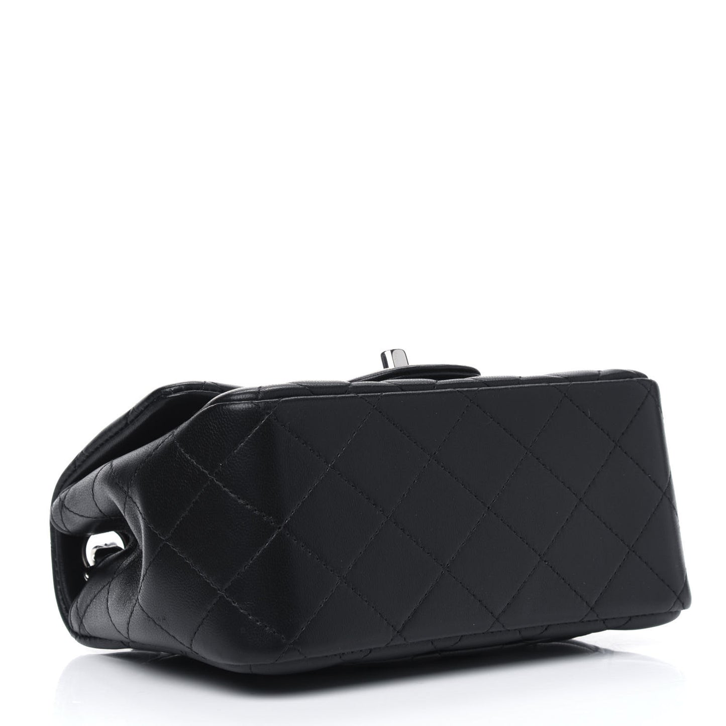 Lambskin Quilted Mini Square Flap Black