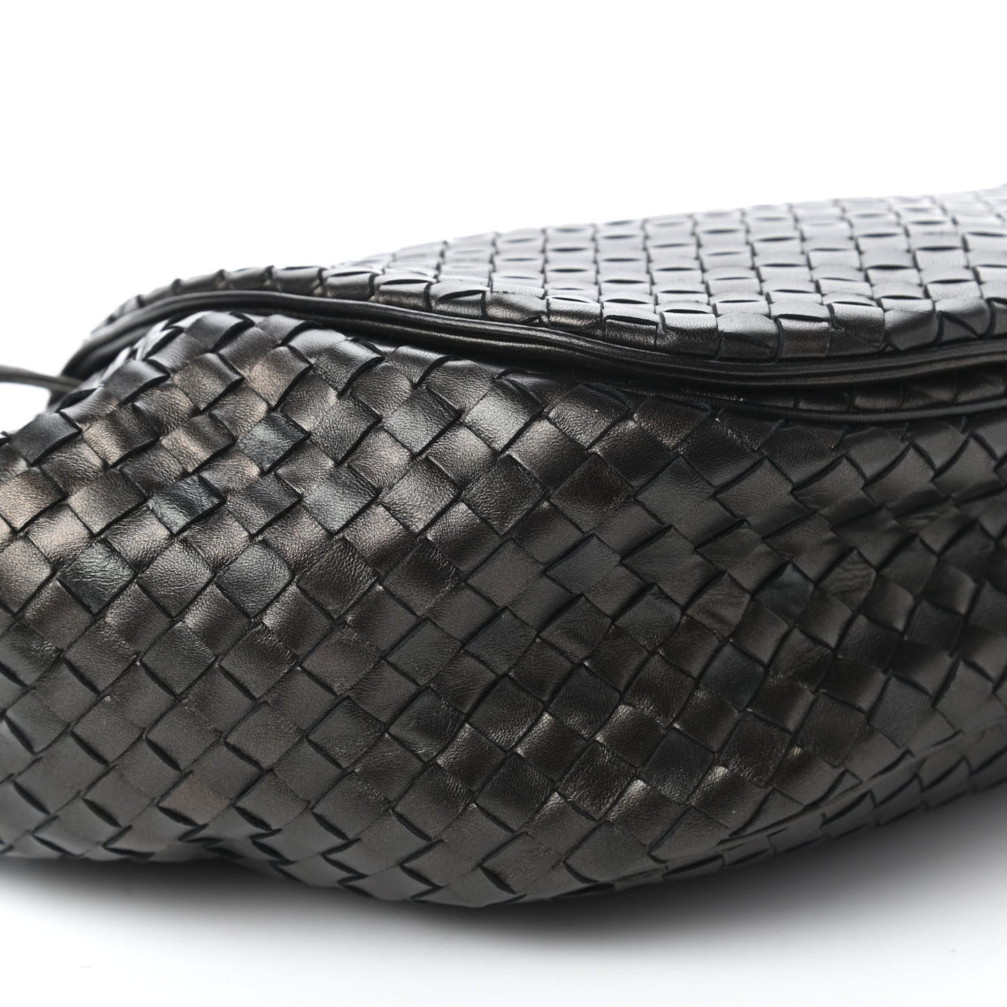 Metallic Nappa Intrecciato Crossbody Flap Bag Steel