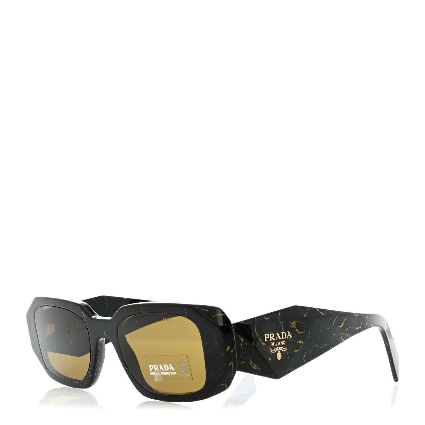 Acetate Symbole Marbled Sunglasses SPR 17W Black Yellow
