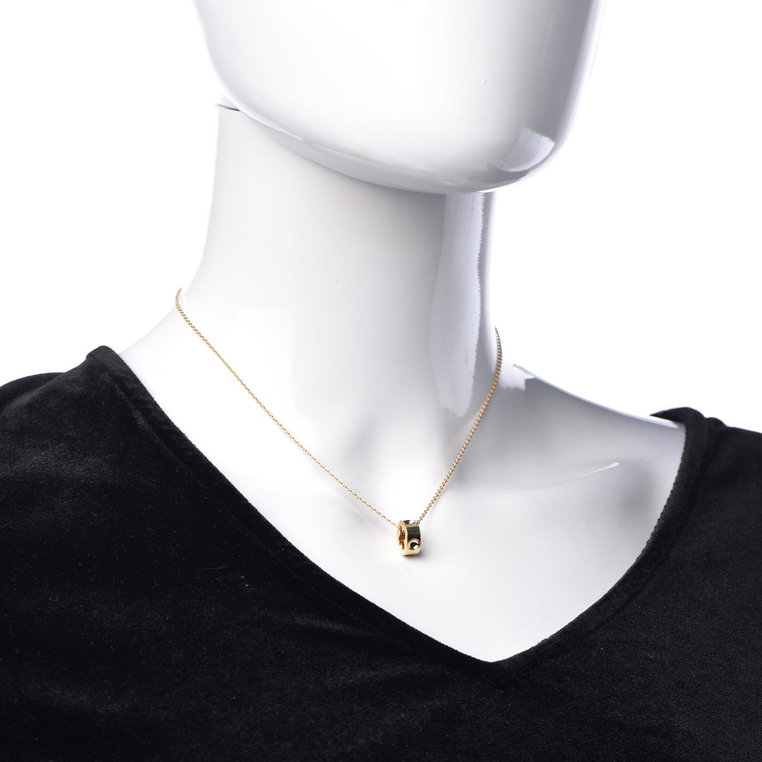 Louis Vuitton 18K Yellow Gold Empreinte Pendant Necklace 2 of 7