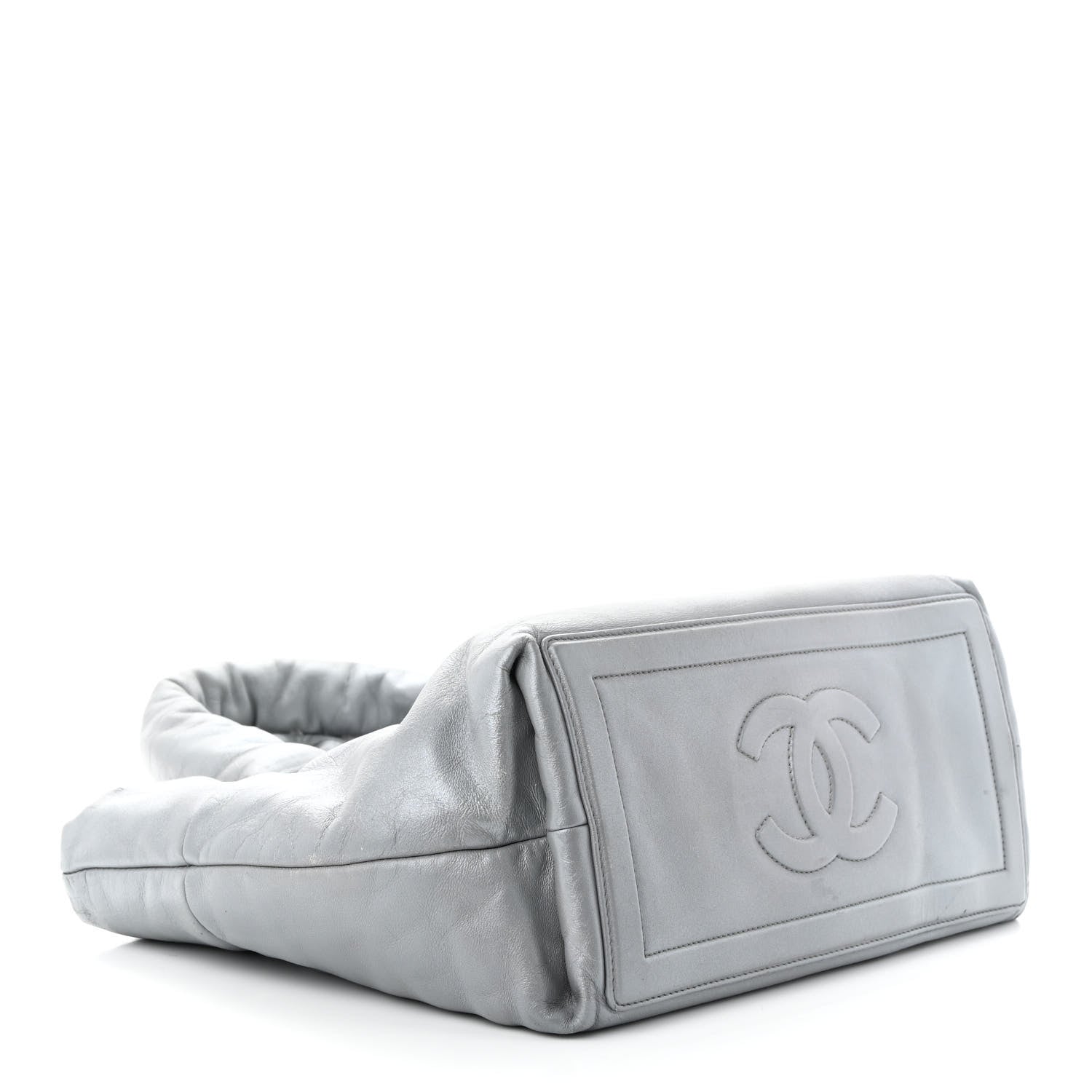 Chanel Metallic Lambskin Quilted Small Coco Cocoon Reversible Tote Light Grey 6 of 22