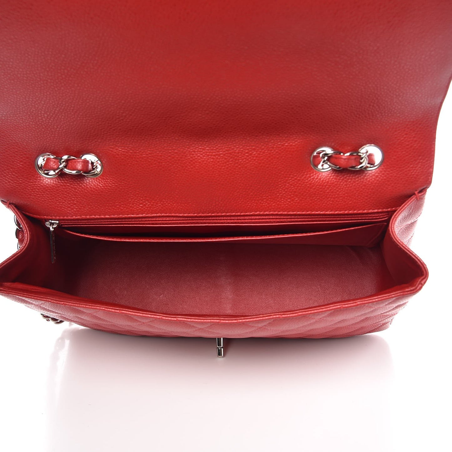 Caviar Quilted Jumbo Single Flap Red