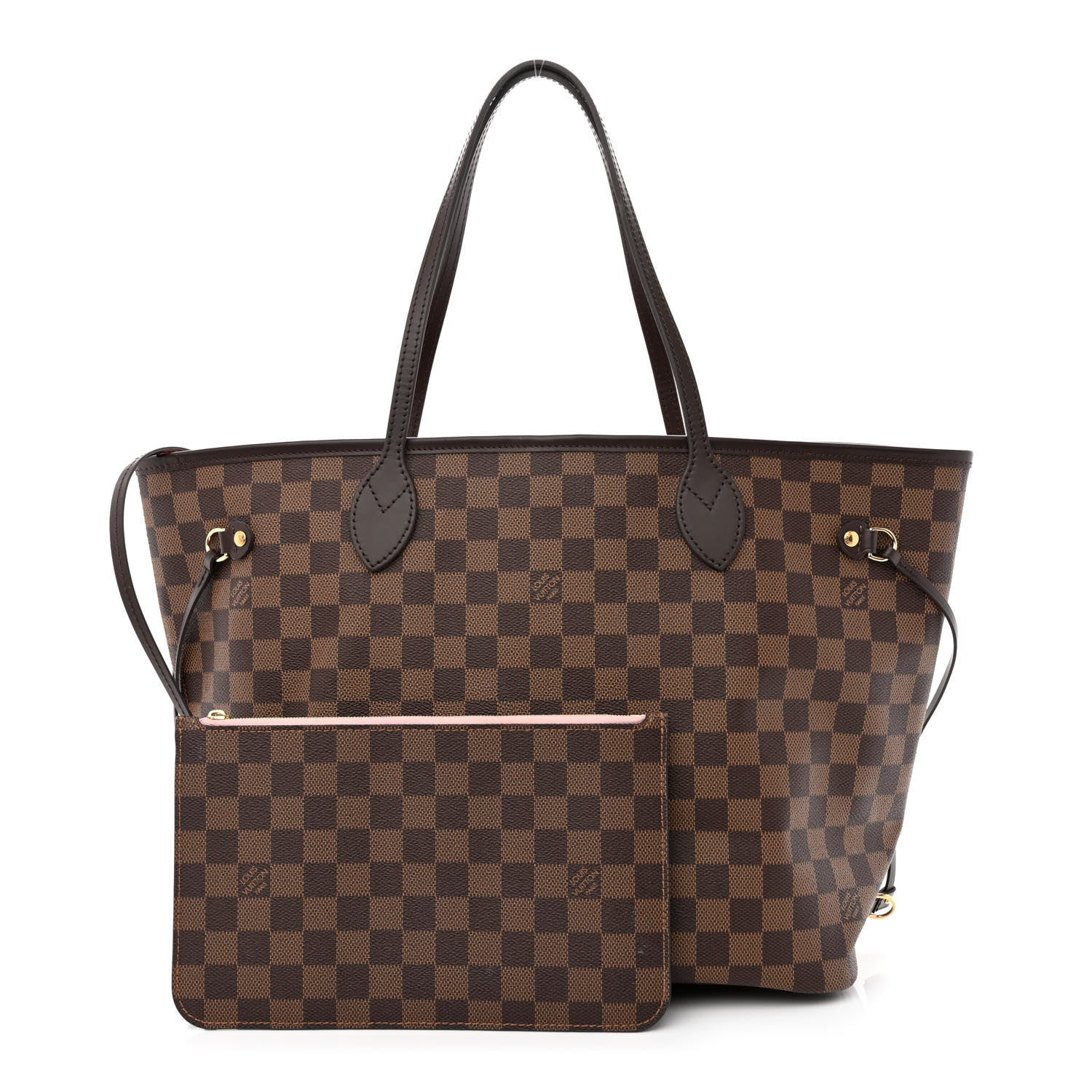 Louis Vuitton Damier Ebene Neo Neverfull MM Rose Ballerine 1 of 11