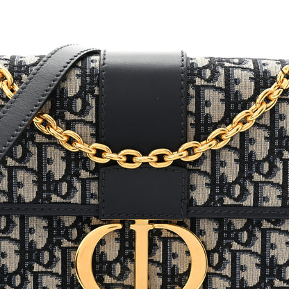 Christian Dior Oblique 30 Montaigne Chain Flap Bag Blue 8 of 10
