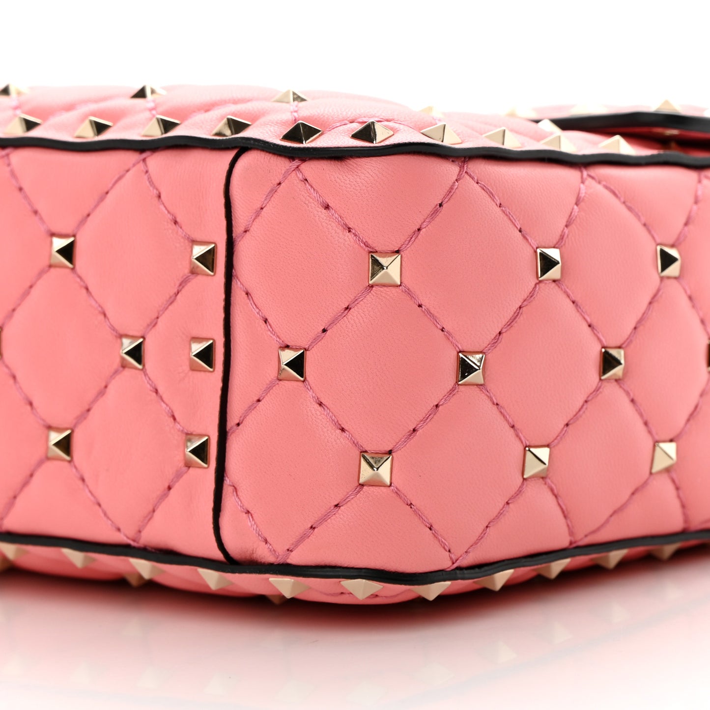 Nappa Medium Rockstud Spike Shoulder Bag Paradise Rose