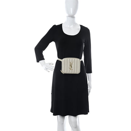 Saint Laurent Lambskin Matelasse Vicky Monogram Belt Bag Crema Soft 2 of 9