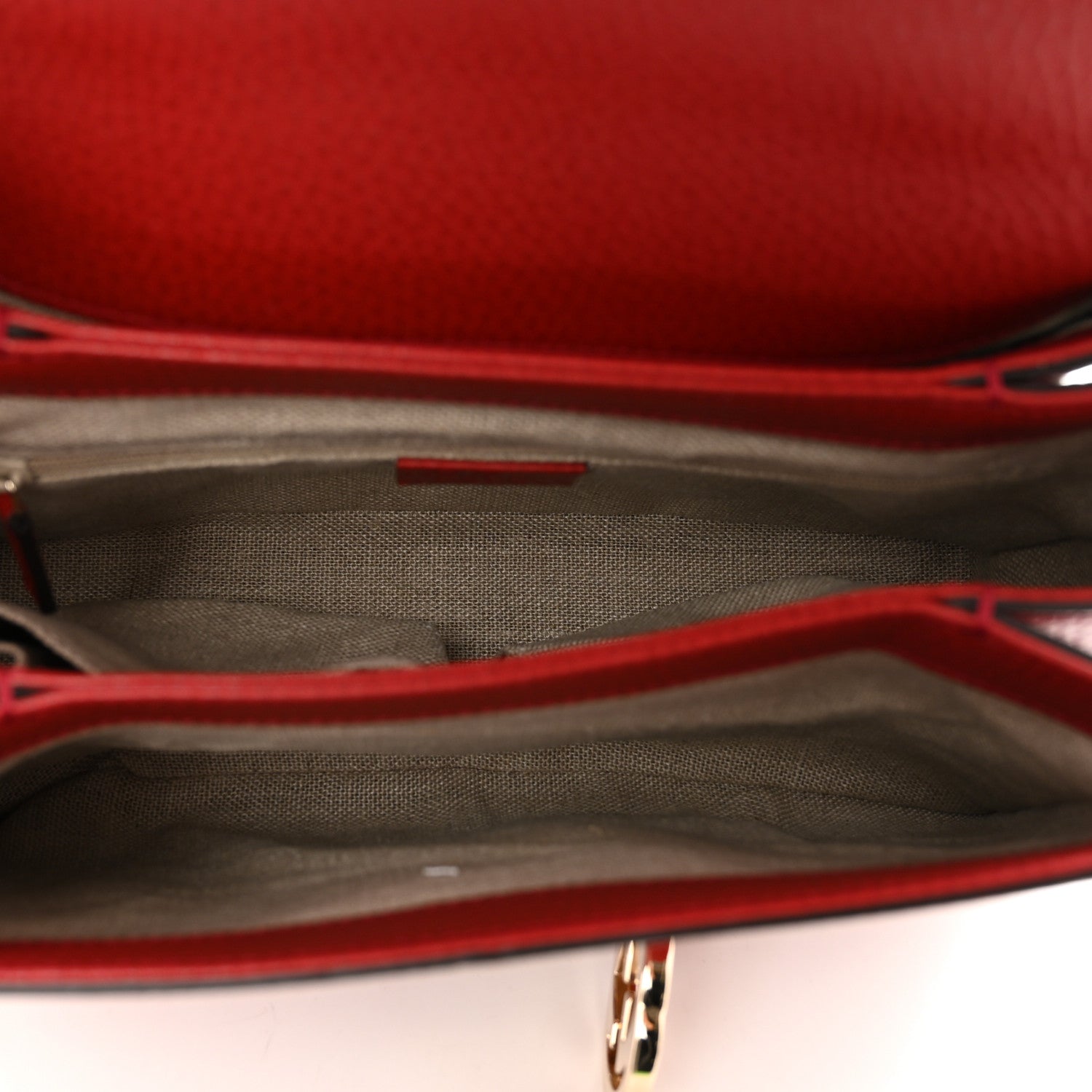 Gucci Dollar Calfskin Interlocking G Top Handle Shoulder Bag Red 6 of 12