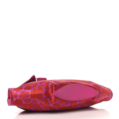 Alexander McQueen Silk Leopard Print Manta Clutch Flame Bougainvillea 4 of 8