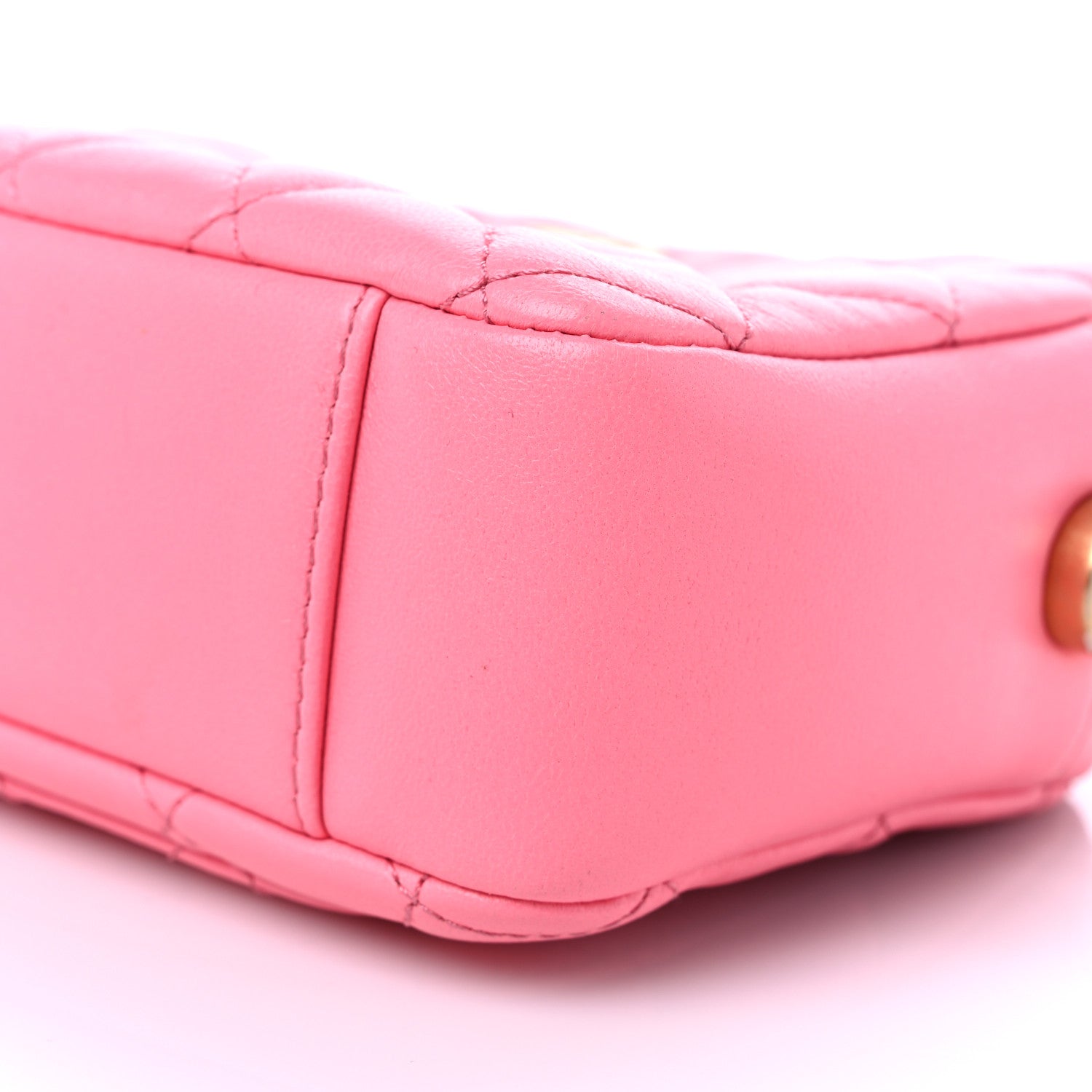 Chanel Lambskin Quilted CC Pearl Crush Camera Case Pink 9 of 10