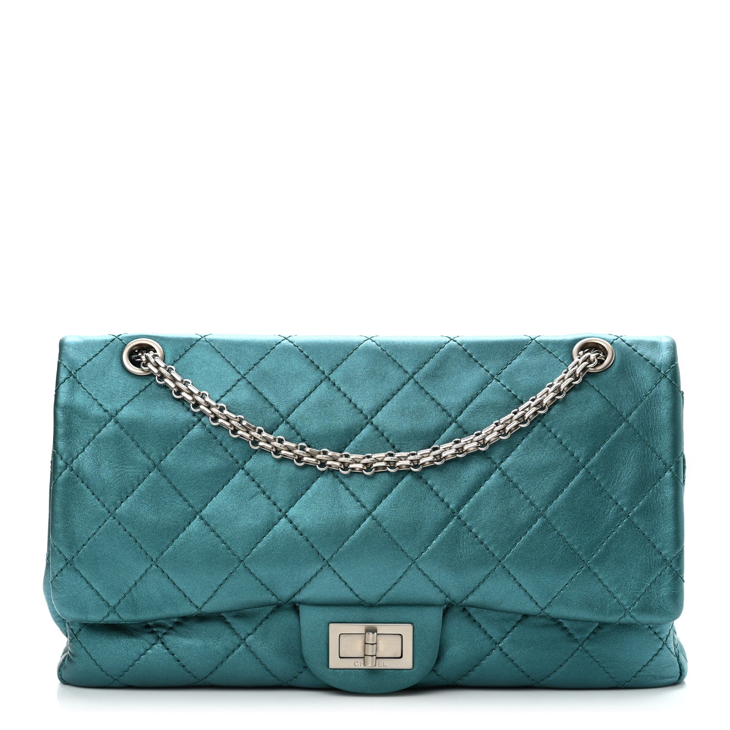 Chanel Metallic Calfskin Quilted 2.55 Reissue 227 Flap Turquoise 1 of 12