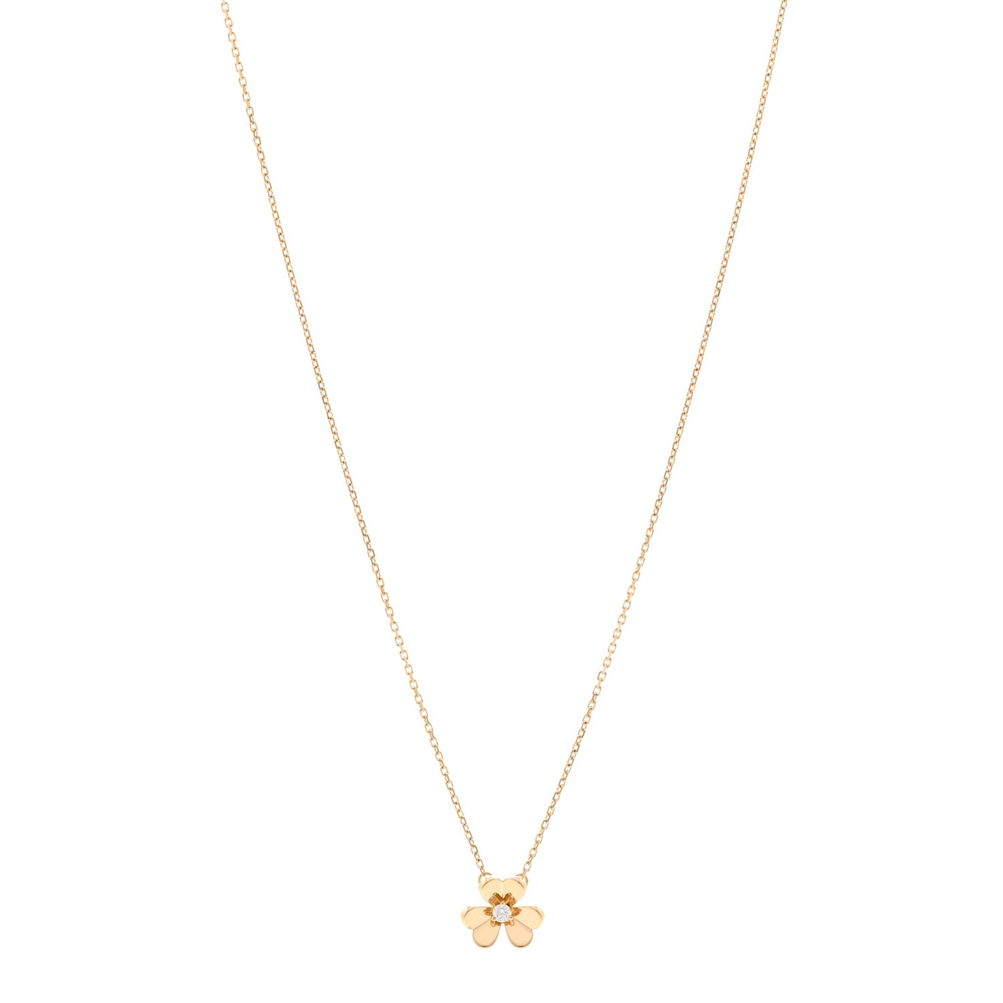 18K Yellow Gold Diamond Mini Frivole Pendant Necklace