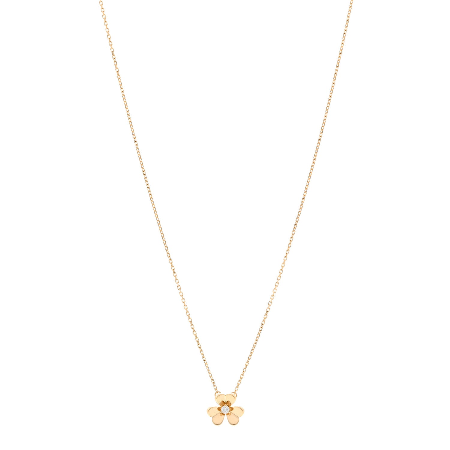 Van Cleef & Arpels 18K Yellow Gold Diamond Mini Frivole Pendant Necklace 1 of 6