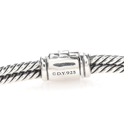 David Yurman Sterling Silver Pave Pink Sapphire 7mm Mini Loop Labyrinth Bracelet 5 of 5