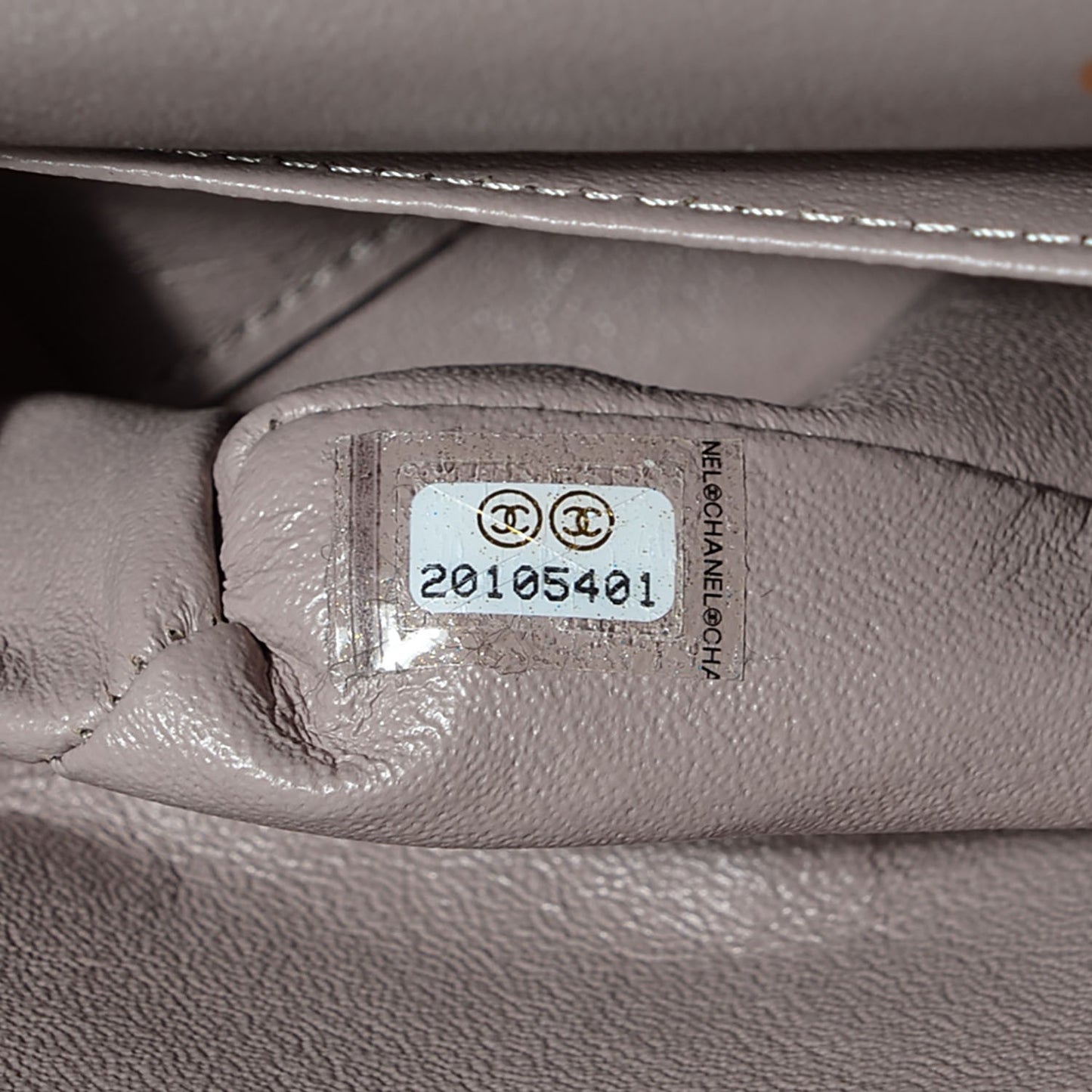 Lambskin Quilted Medium Double Flap Beige