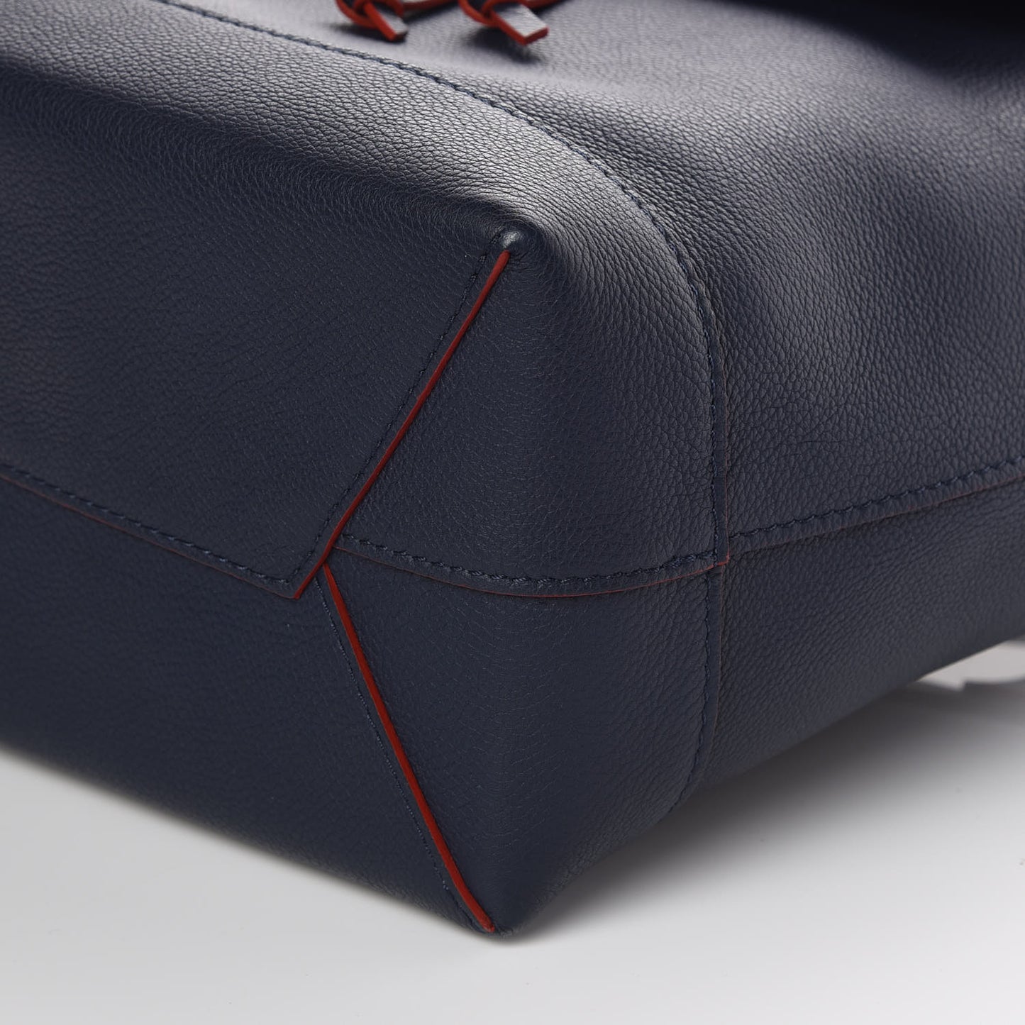 Soft Calfskin Lockme Backpack Marine Rouge