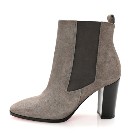 Christian Louboutin Crosta Verabotta 85 Chelsea Boots 39.5 Grey Black Lucido 1 of 8