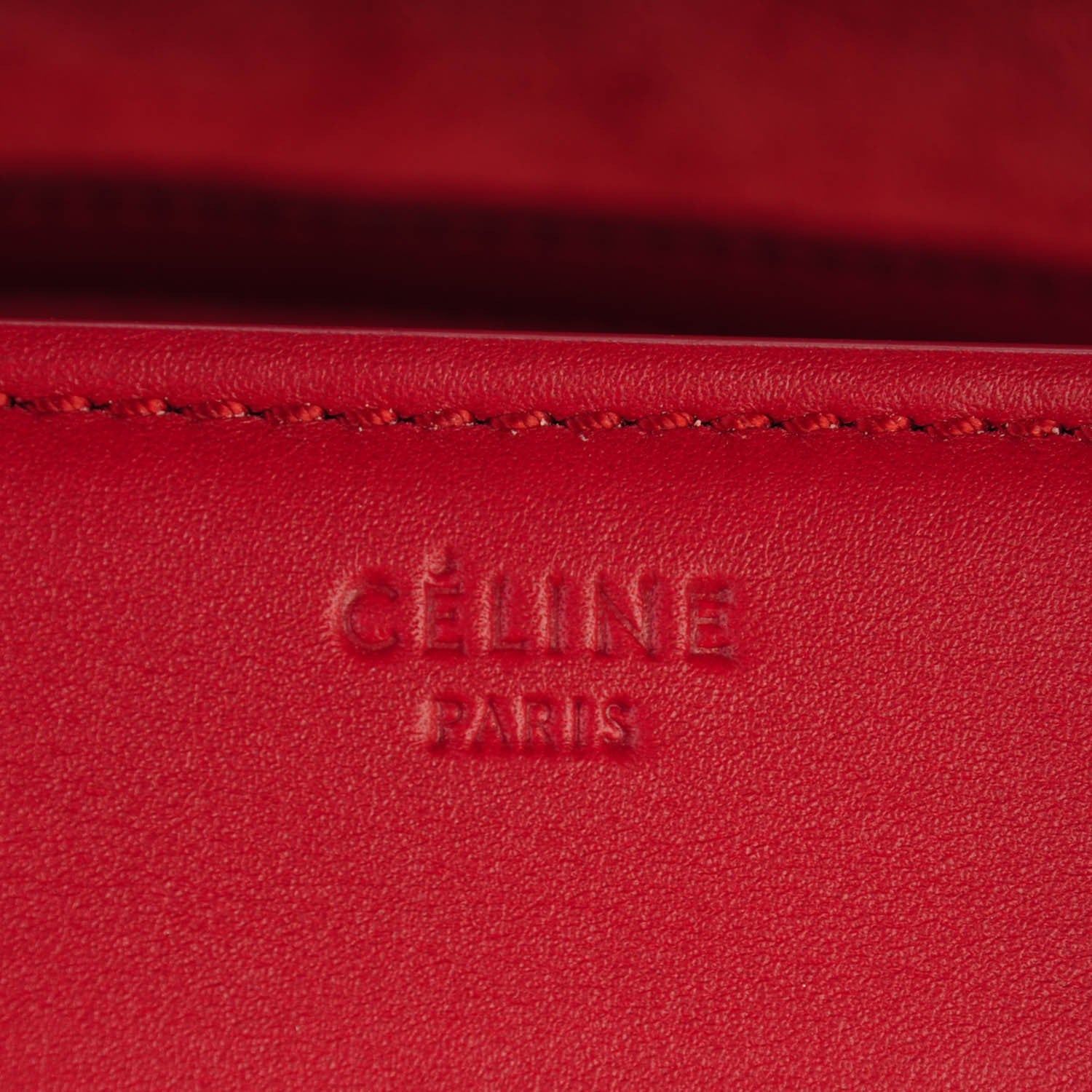 Celine Supple Calfskin Medium Phantom Luggage Red 8 of 9