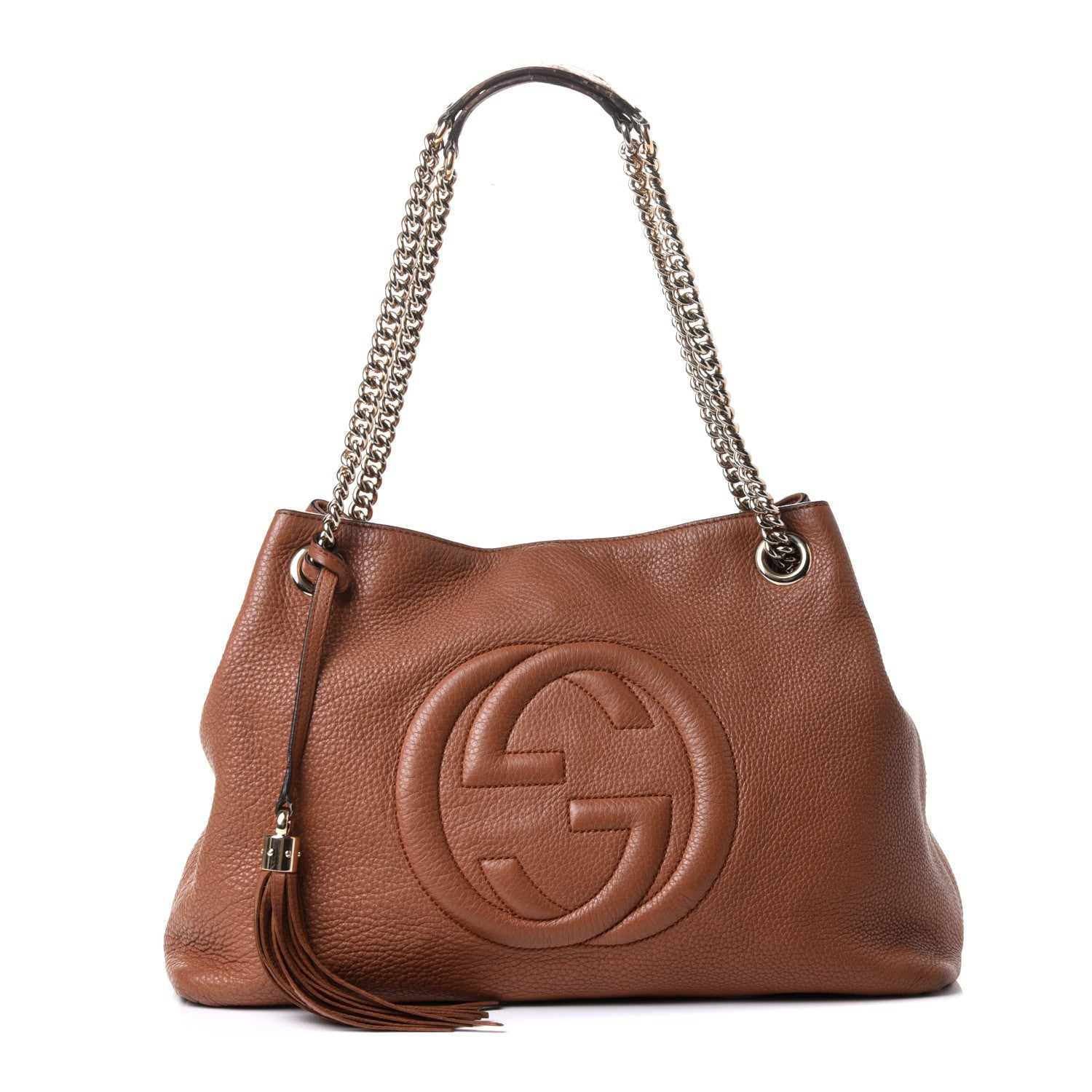 Gucci Pebbled Calfskin Medium Soho Chain Shoulder Bag Dusty Blush 1 of 11