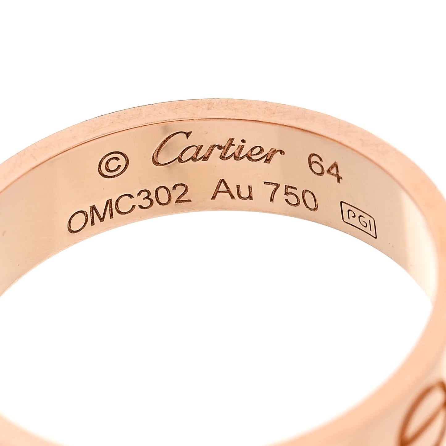 18K Pink Gold 5.5mm LOVE Ring 64 10.75