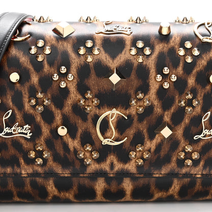 Christian Louboutin Patent Leopard Print Spikes Loubinthesky Paloma Clutch 8 of 10