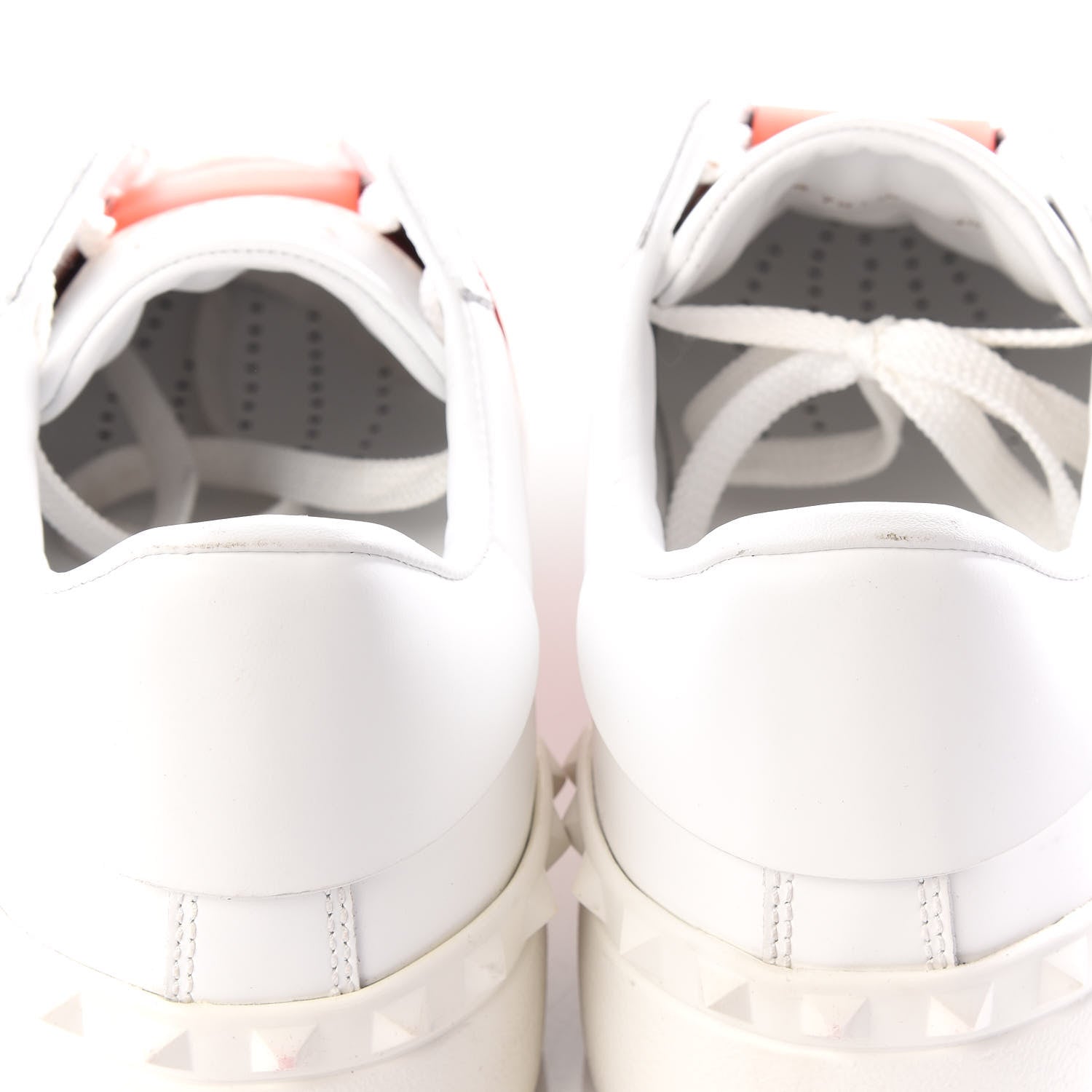 Valentino Garavani Calfskin Womens Rockstud Open Sneakers 41 White Goldfish 11 of 12